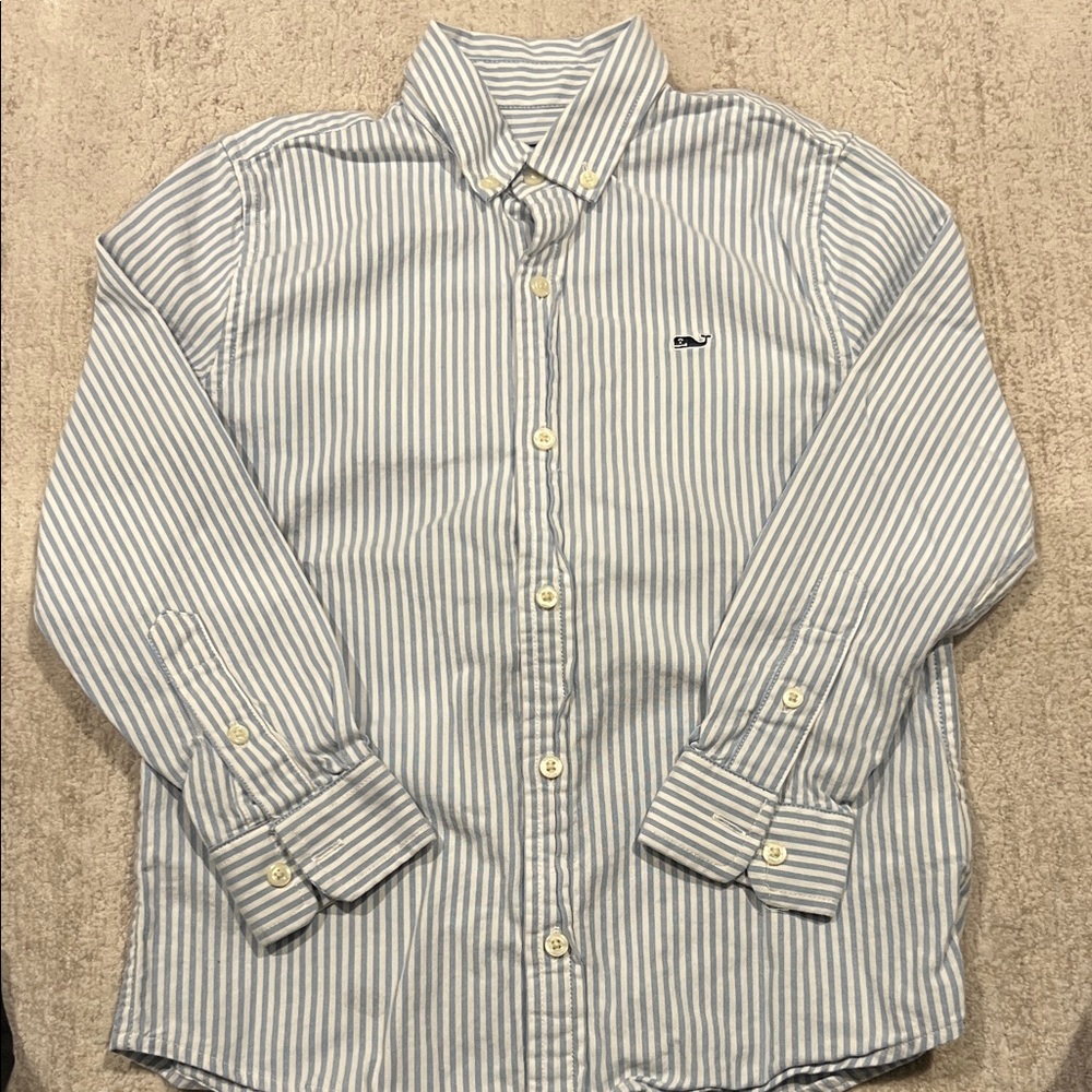 Vineyard Vines Blue and White Striped Kids Button Down Shirt
